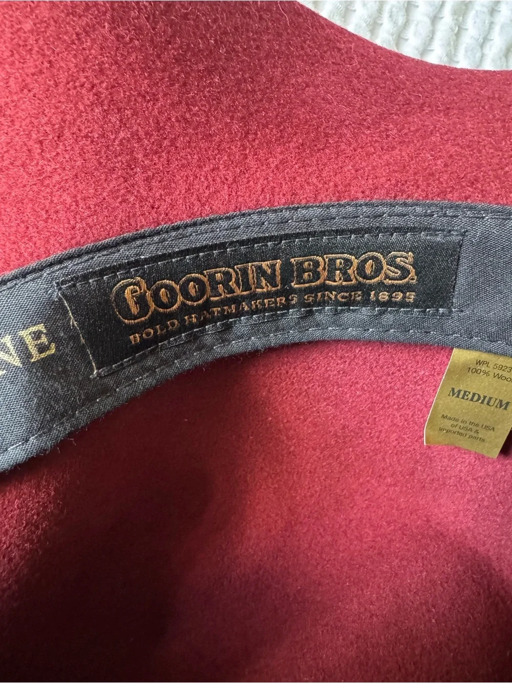 Goorin Bros Wine Fedora with Tan Band